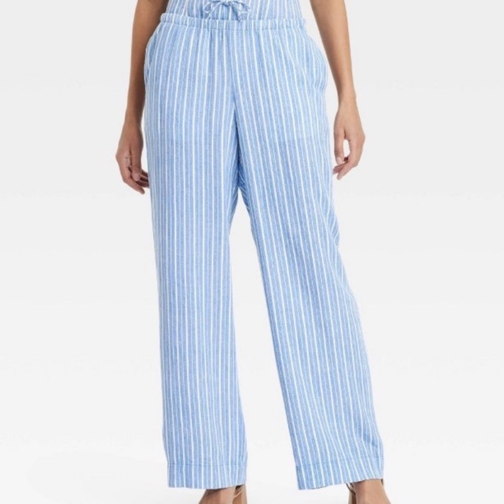 a new day Light Blue Striped Wide Leg Pants